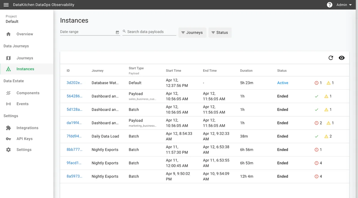 Instances navigation
