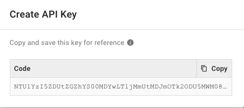 API key generated