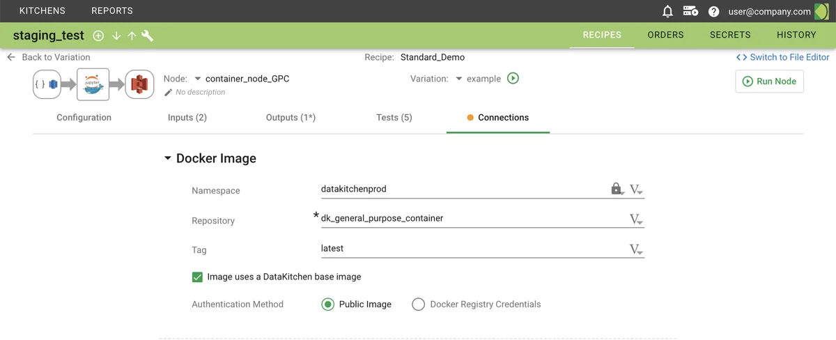 (Screenshot of the Connection tab)