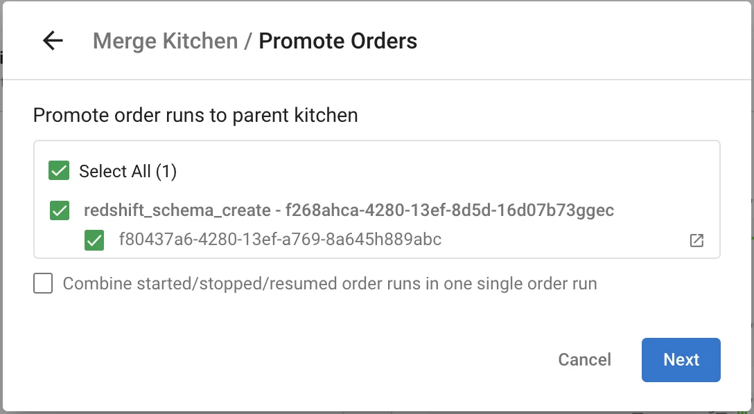 (Step in the merge up dialog)
