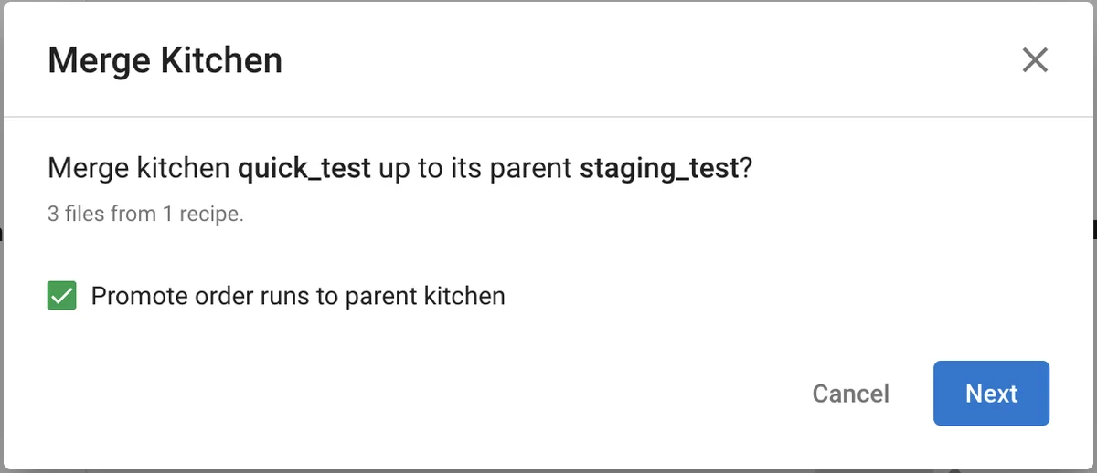 (Step in the merge up dialog)