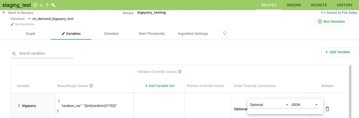 (Variable configurations)