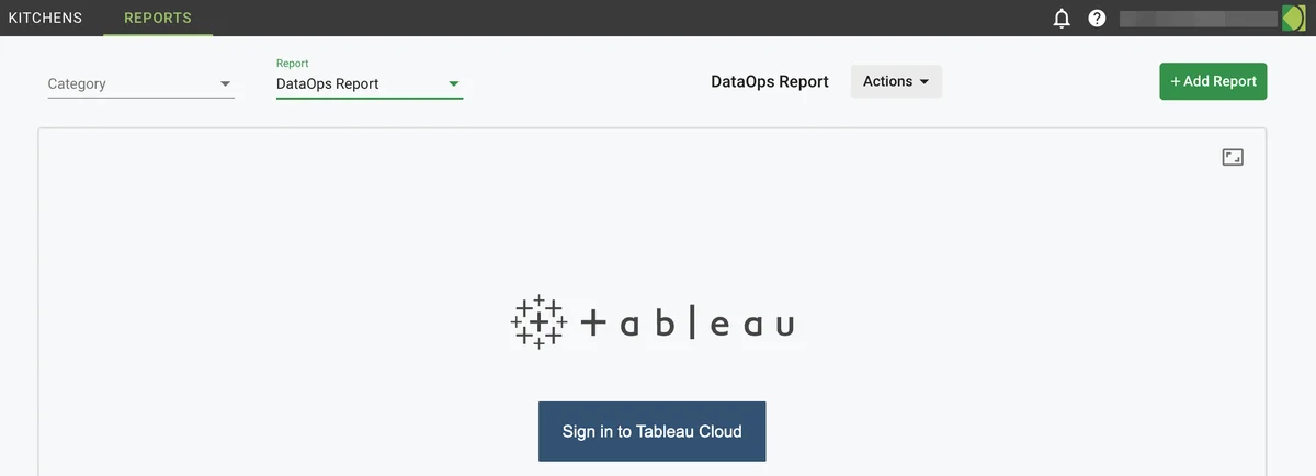 (Example of the login Reports page)