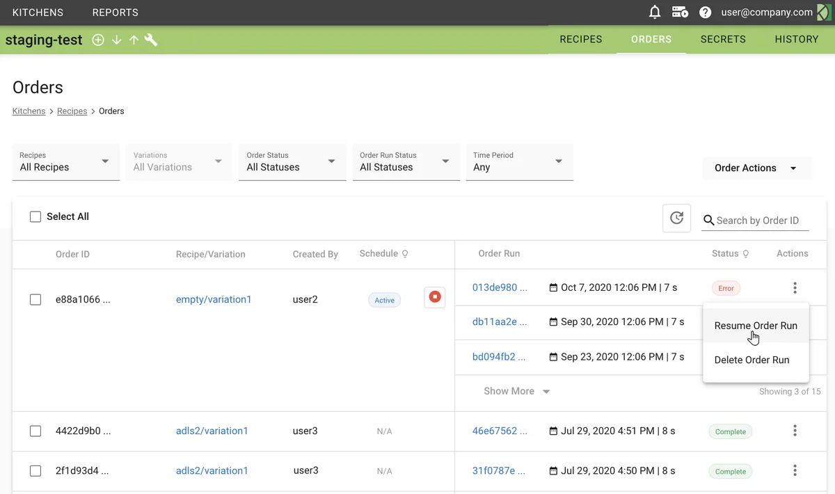 (Orders page with Resume)