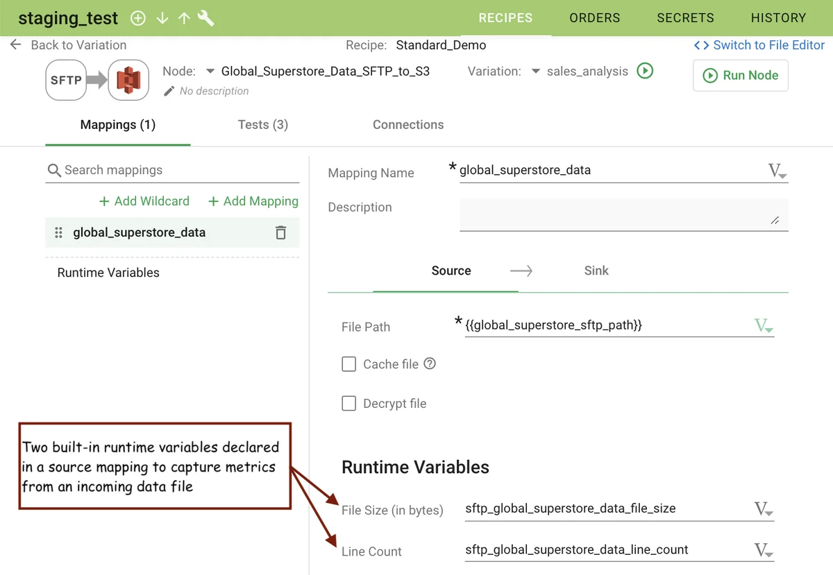(Screenshot of the Mappings tab)