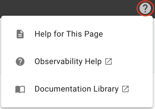 (Screenshot of the Help menu)